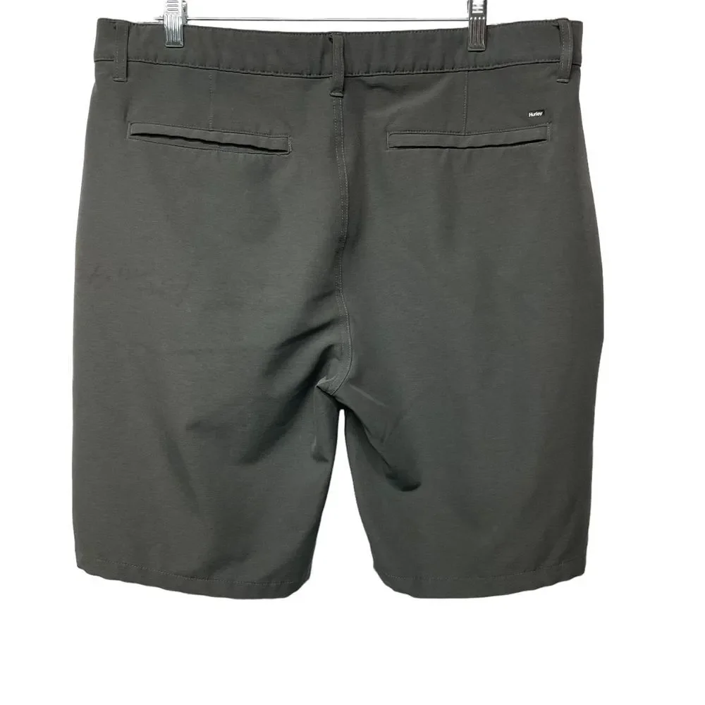 Hurley Men's Quick Dry Classic Fit Hybrid Walk Shorts‎ Size 36 Black Flat Front